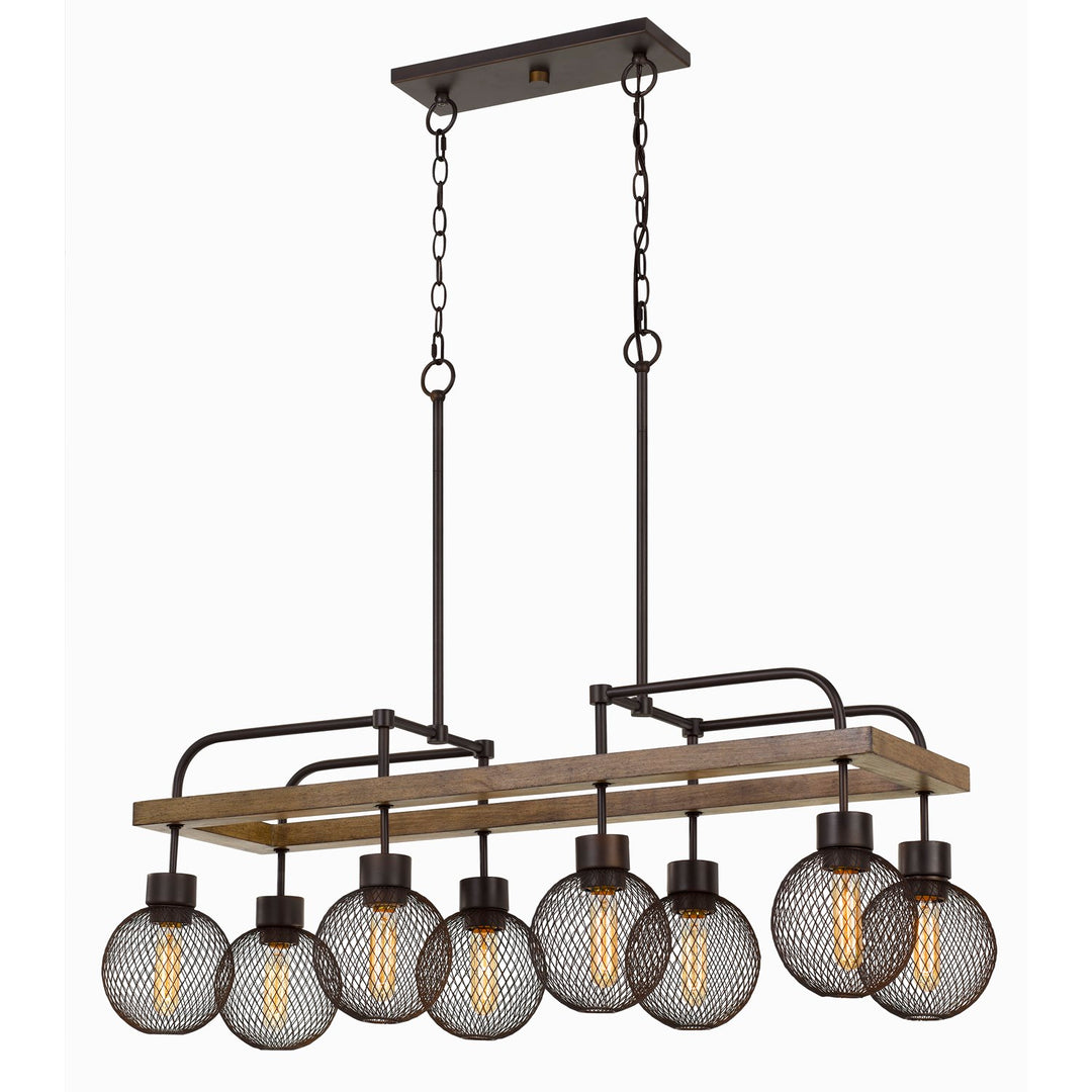 60W X 8  Metal Chandelier With Mesh Round Shade (Edison Bulbs Not Included) by CAL Lighting