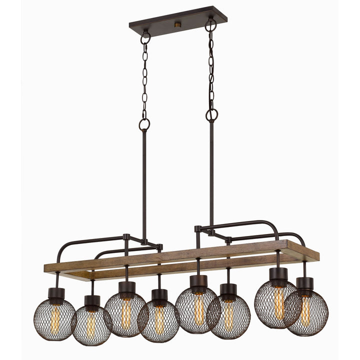 60W X 8  Metal Chandelier With Mesh Round Shade (Edison Bulbs Not Included) by CAL Lighting