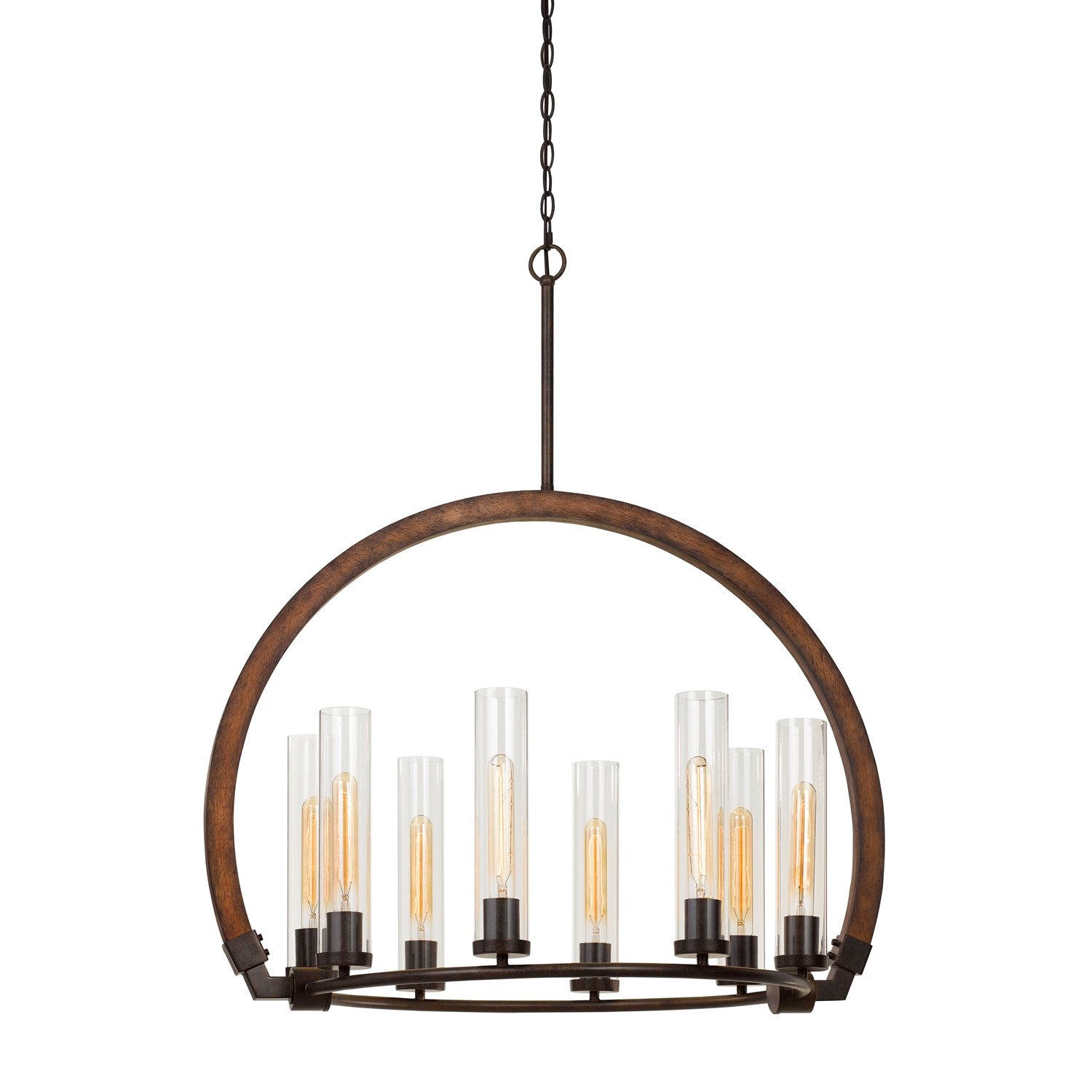 37in Height Metal And Wood Chandelier In Wood/Iron Finish by CAL Lighting