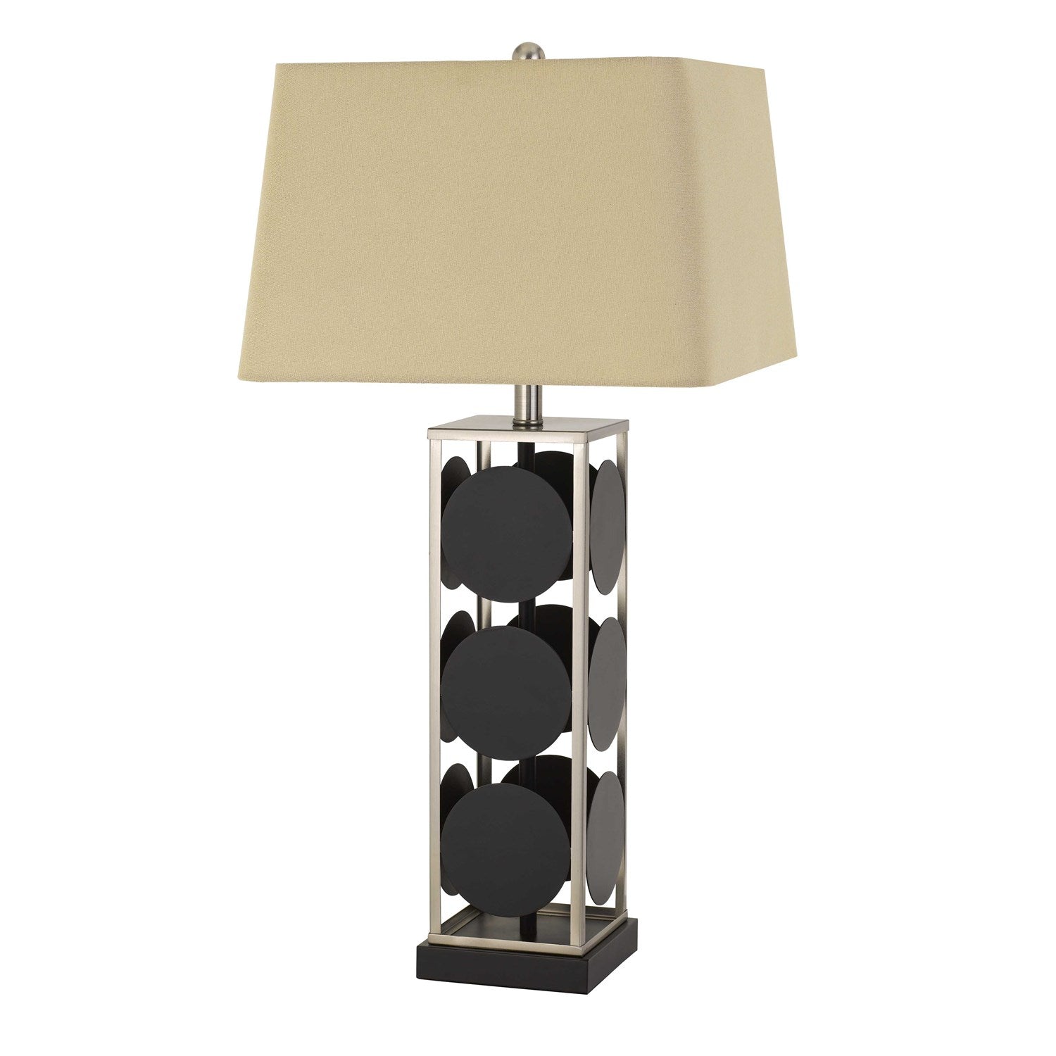 Metal Table Lamp With Square Fabric Shade by CAL Lighting