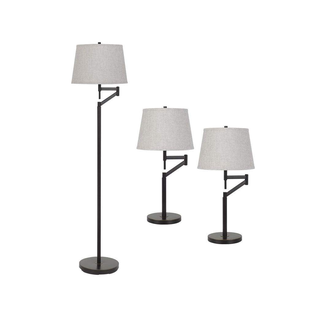 61in Floor And 26.25in Height Metal Table Lamp Set In Dark Bronze Finish by CAL Lighting