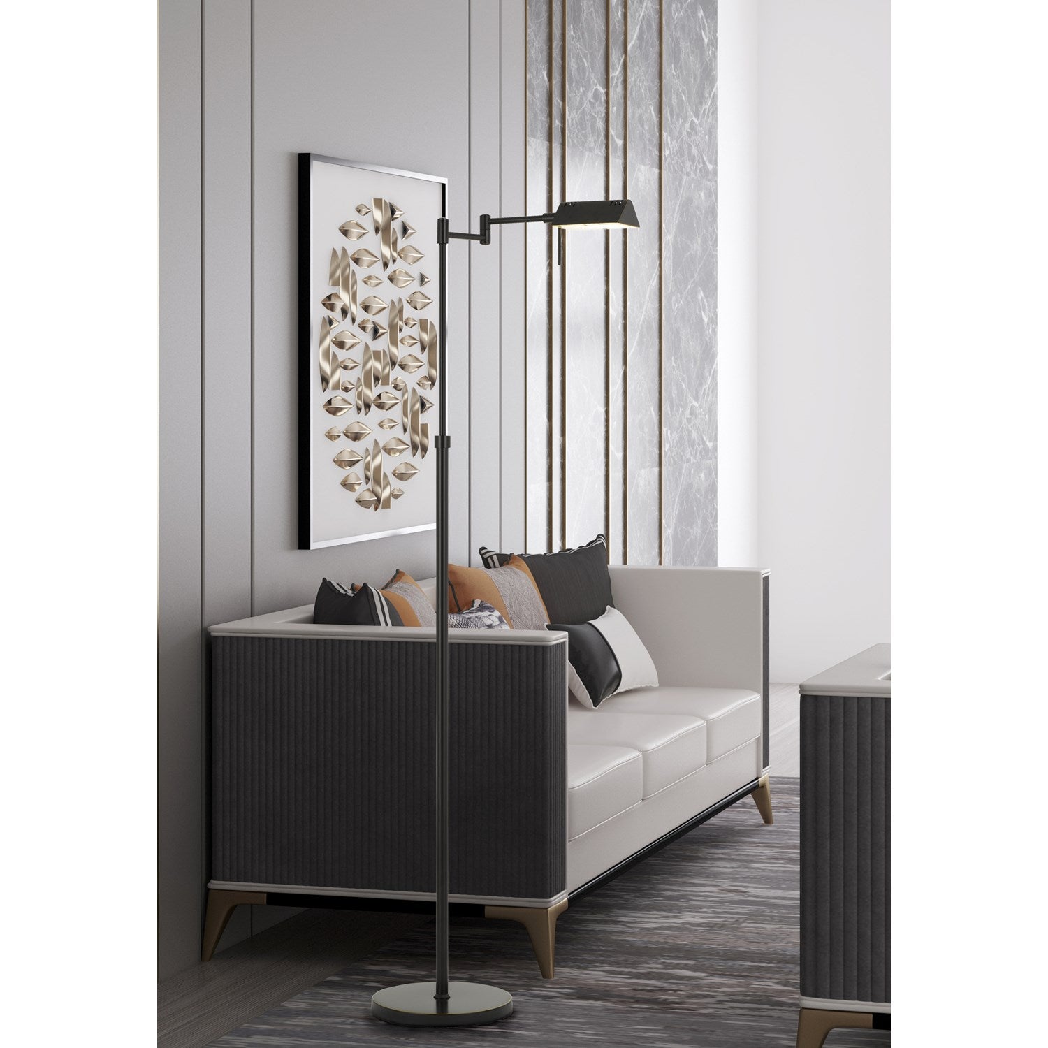58.5in Height Metal Floor Lamp In Dark Bronze Finish by CAL Lighting