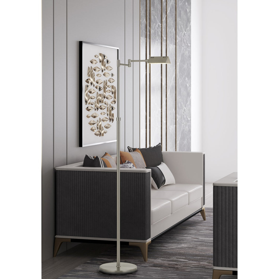58.5in Height Metal Floor Lamp In Brushed Steel Finish by CAL Lighting