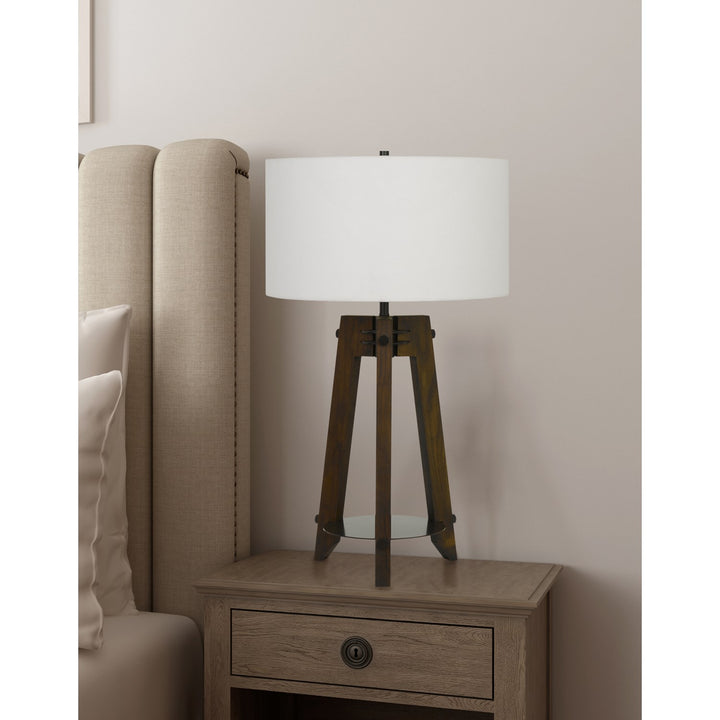 150W 3 Way  Ash Wood Tripod Table Lamp by CAL Lighting