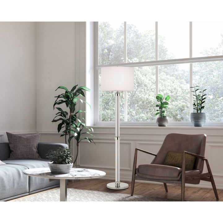 60W X 2  Metal/Acrylic Floor Lamp With Fabric Shade