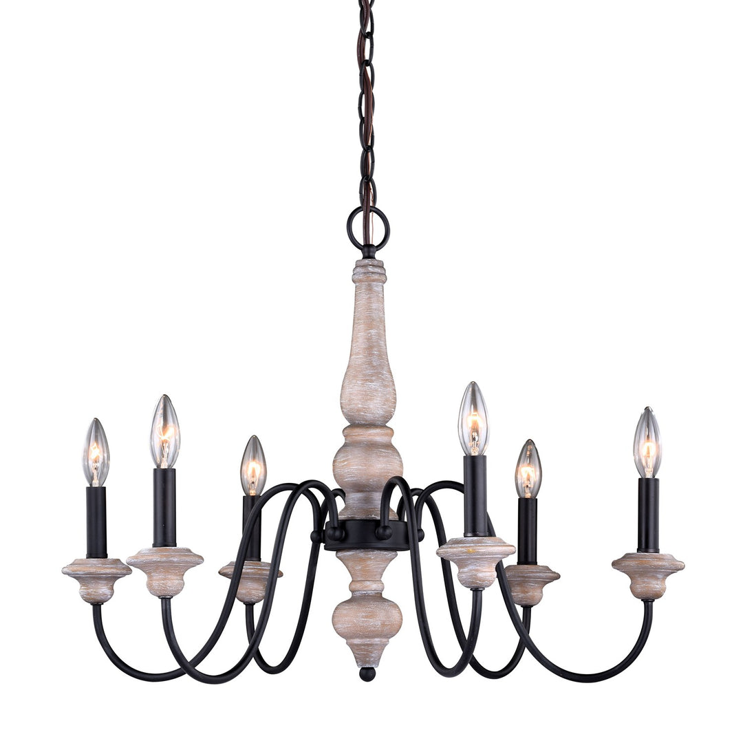 6L Chandelier Vintage Ash with Oil Burnished Bronze by Vaxcel International