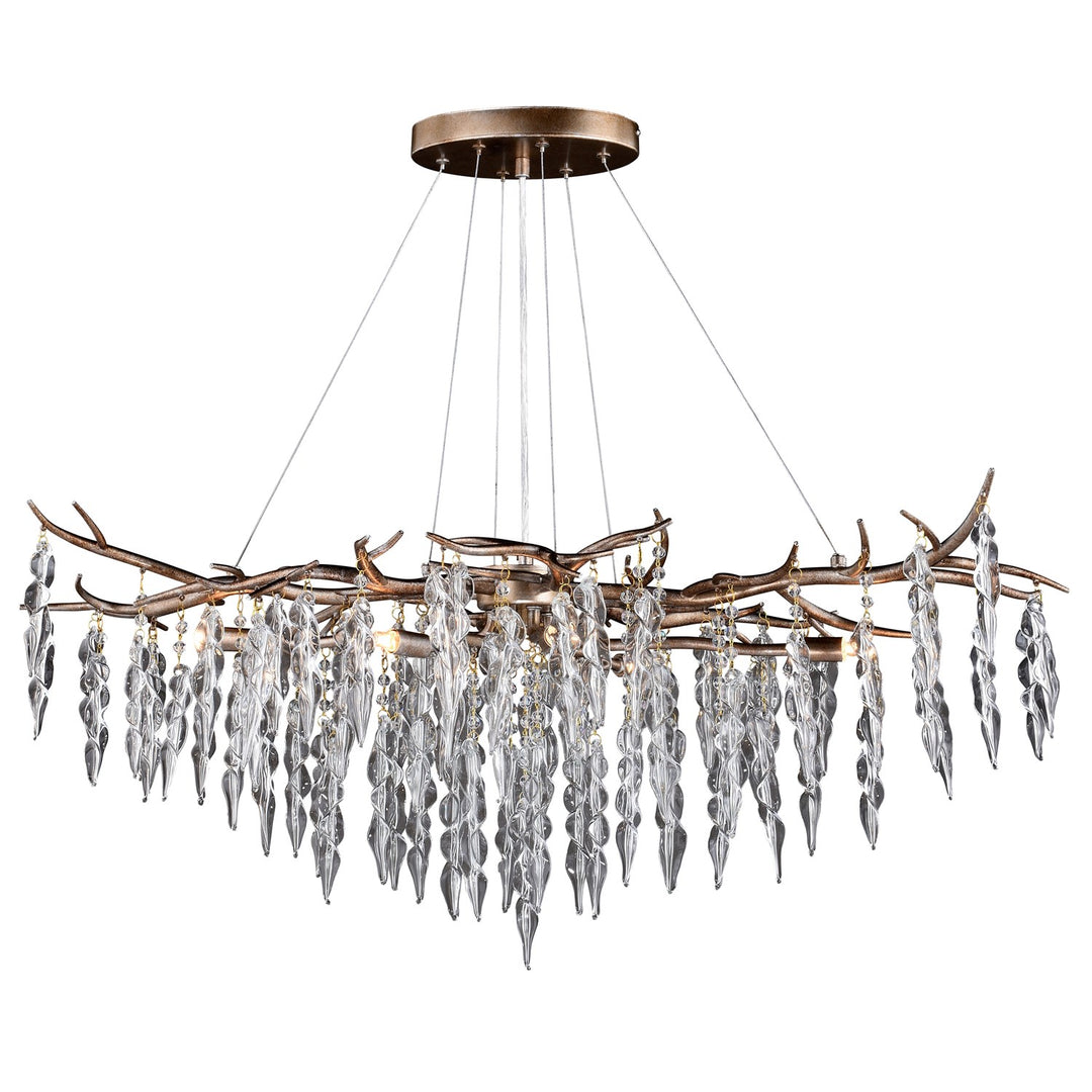 6L Linear Chandelier Silver Mist by Vaxcel International