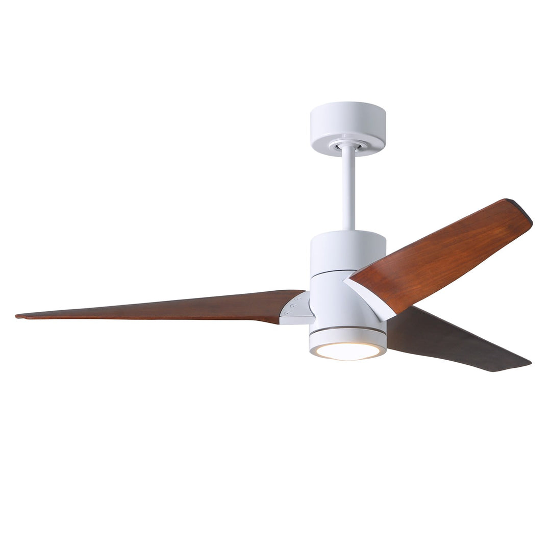 Three Bladed Paddle Fan In Gloss White.  Led Light Kit. by Matthews Fan Company