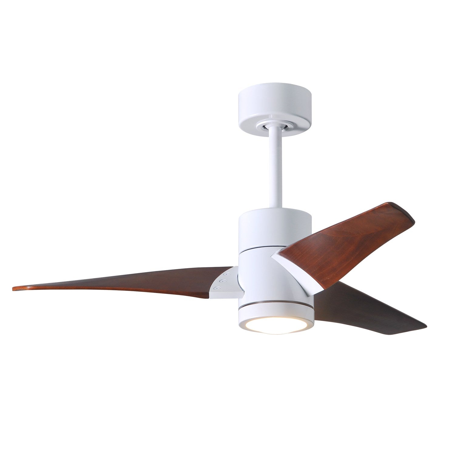 Three Bladed Paddle Fan In Gloss White.  Led Light Kit. by Matthews Fan Company