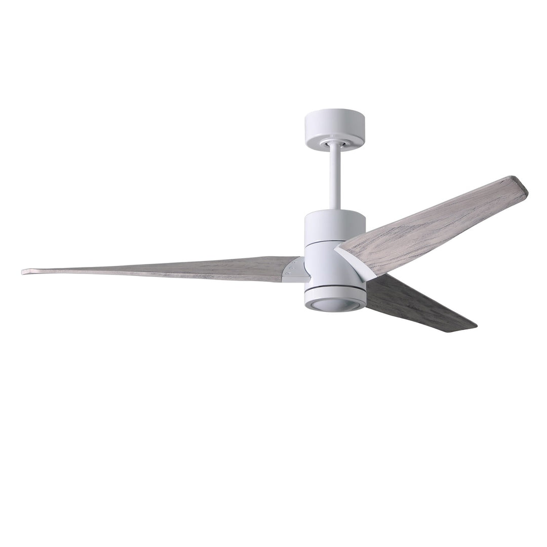 Three Bladed Paddle Fan In Gloss White.  Led Light Kit.