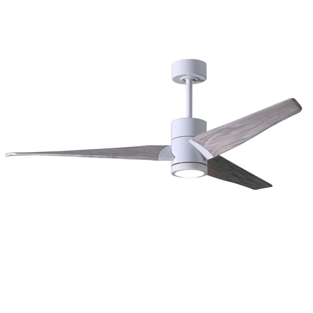 Three Bladed Paddle Fan In Gloss White.  Led Light Kit. by Matthews Fan Company