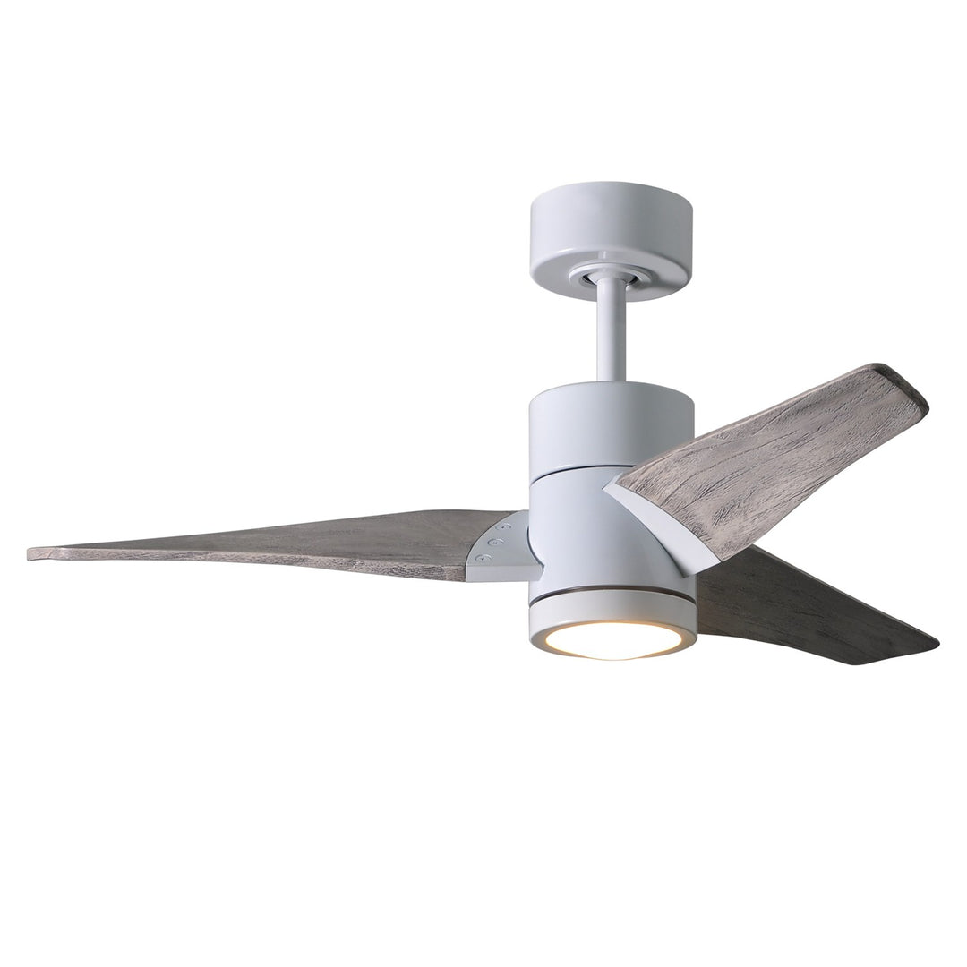 Three Bladed Paddle Fan In Gloss White.  Led Light Kit. by Matthews Fan Company