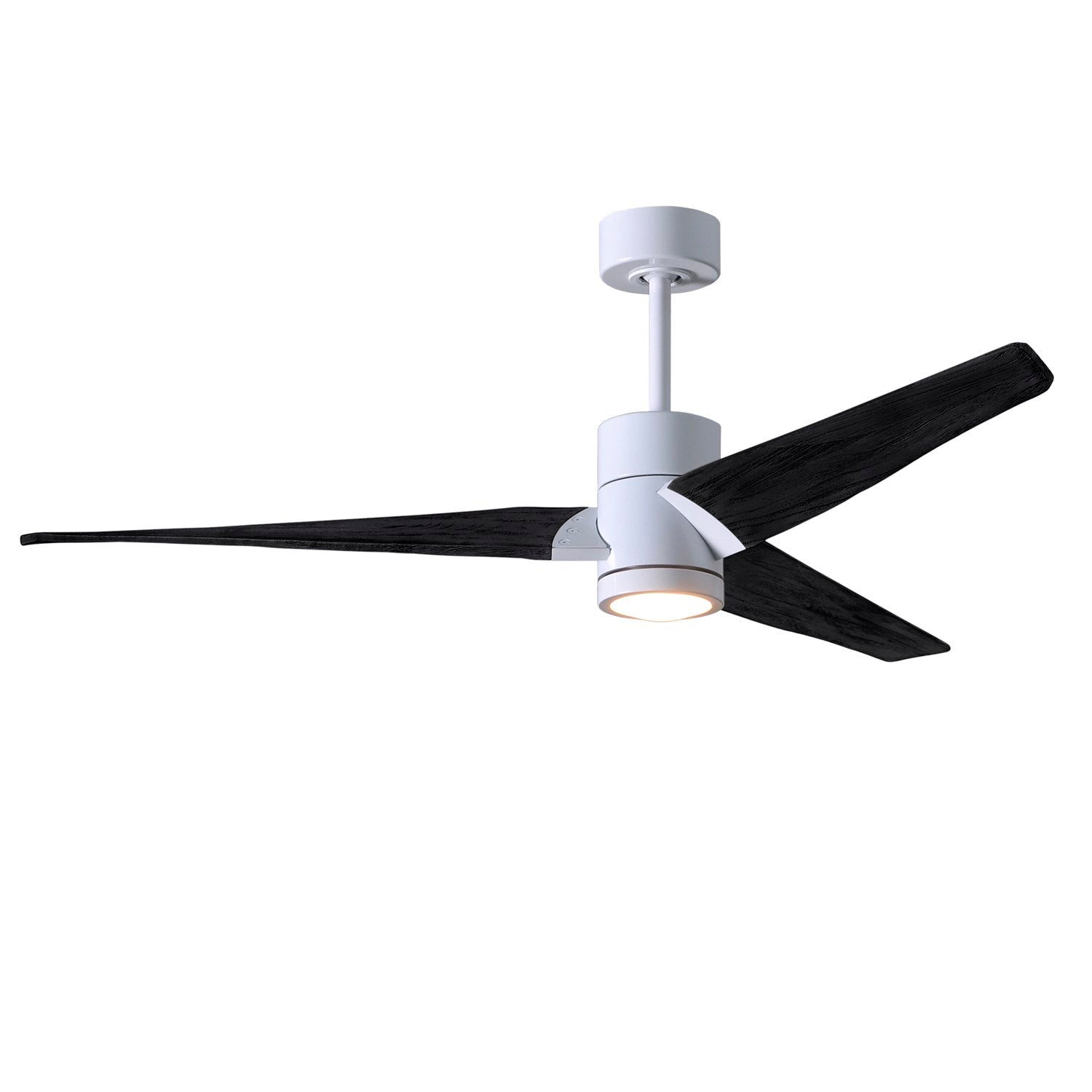 52in Ceiling Fan In White And Matte Black Blades by Matthews Fan Company