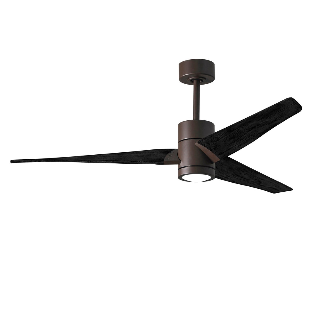 60in Ceiling Fan In Textured Bronze And Matte Black Blades by Matthews Fan Company