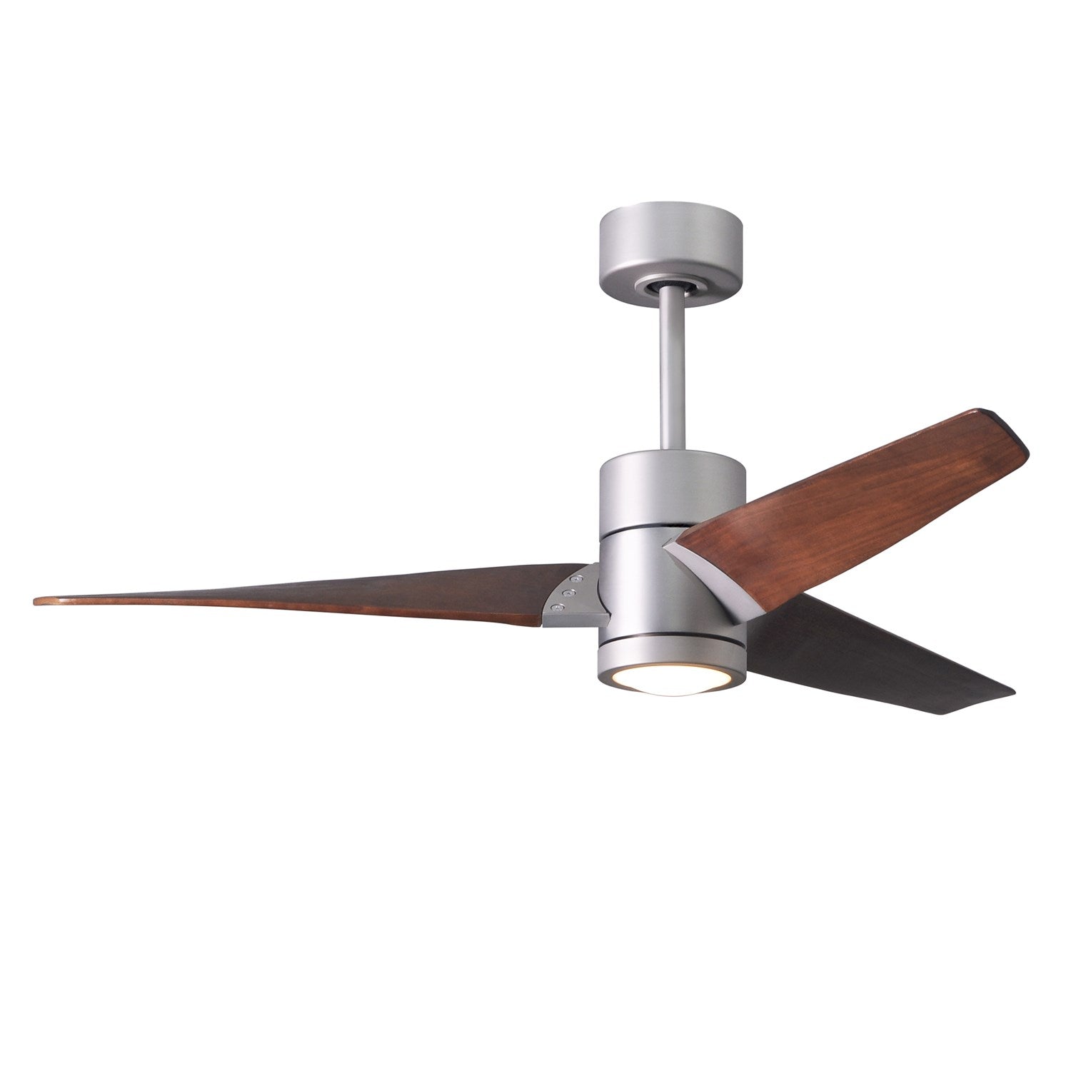 Three Bladed Paddle Fan In Brushed Nickel.  Led Light Kit. by Matthews Fan Company