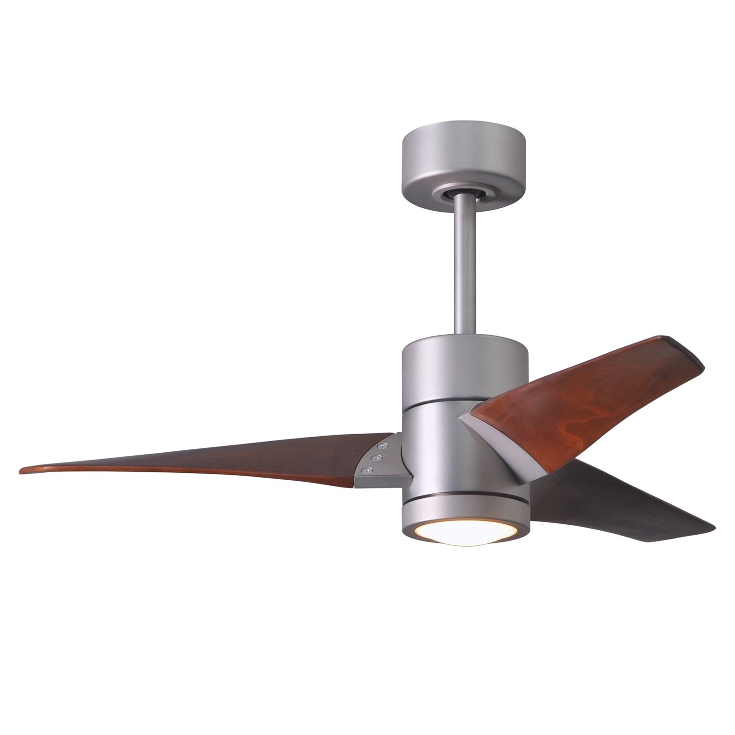 Three Bladed Paddle Fan In Brushed Nickel.  Led Light Kit. by Matthews Fan Company