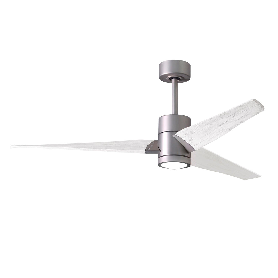 60in Ceiling Fan In Brushed Nickel And Matte White Blades by Matthews Fan Company