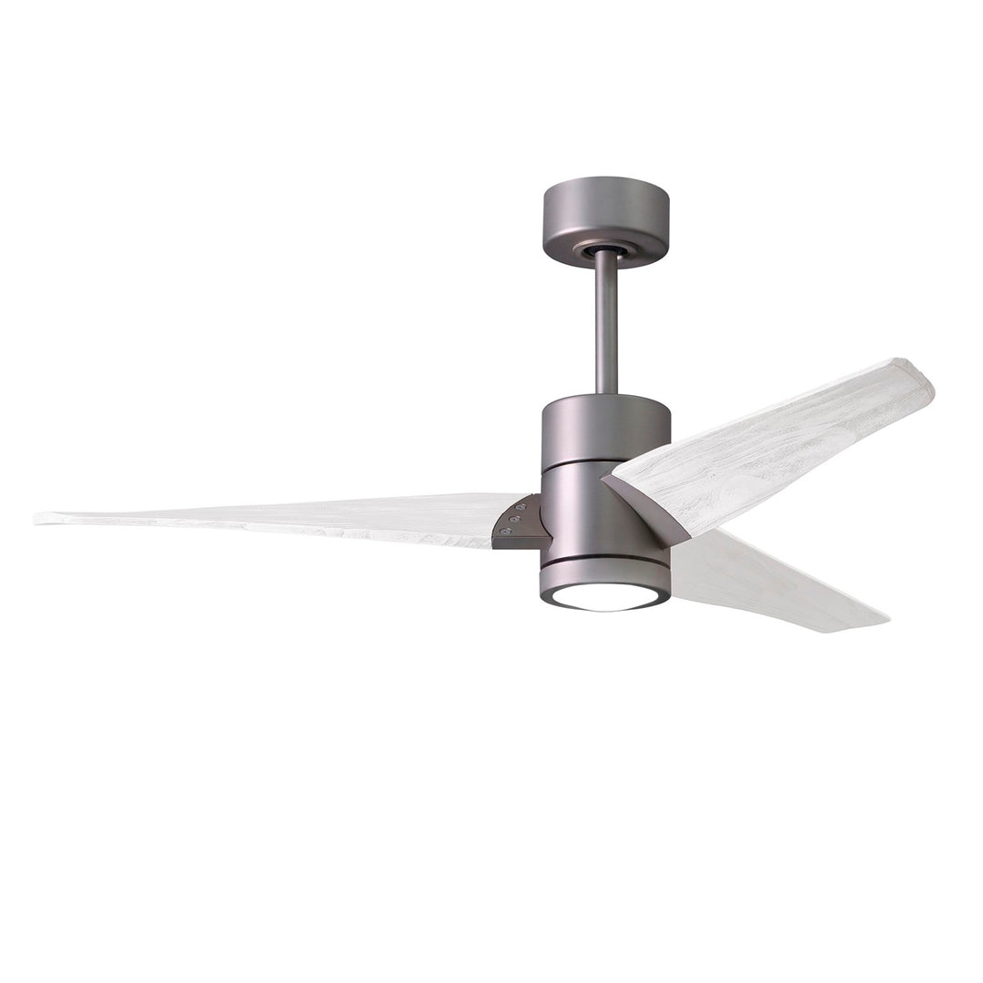 52in Ceiling Fan In Brushed Nickel And Matte White Blades by Matthews Fan Company