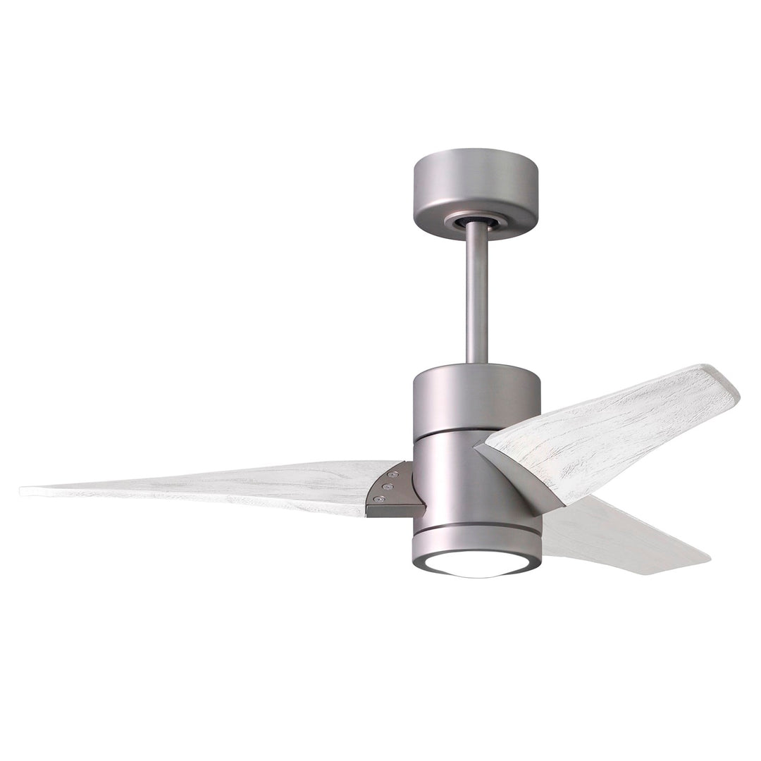 42in Ceiling Fan In Brushed Nickel And Matte White Blades by Matthews Fan Company