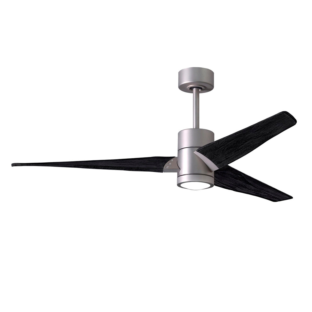60in Ceiling Fan In Brushed Nickel And Matte Black Blades by Matthews Fan Company