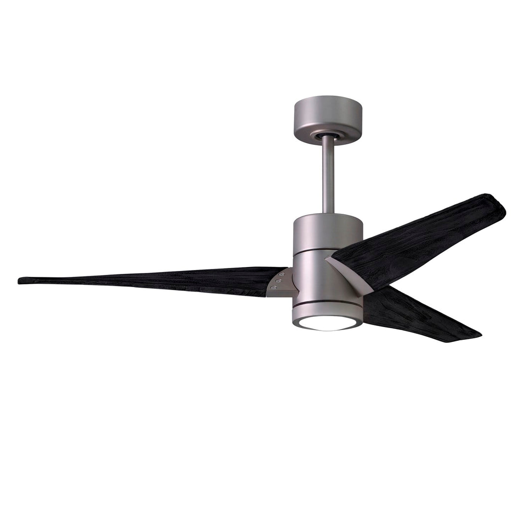 52in Ceiling Fan In Brushed Nickel And Matte Black Blades by Matthews Fan Company