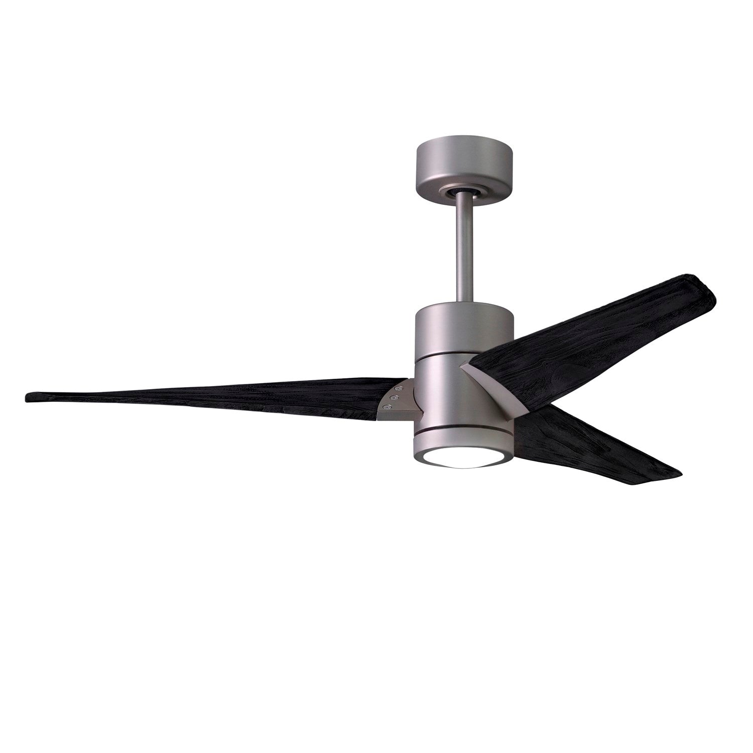 52in Ceiling Fan In Brushed Nickel And Matte Black Blades by Matthews Fan Company