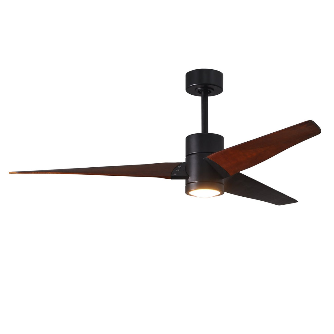 Three Bladed Paddle Fan In Matte Black.  Led Light Kit. by Matthews Fan Company
