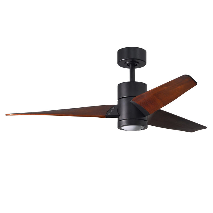 Three Bladed Paddle Fan In Matte Black.  Led Light Kit.