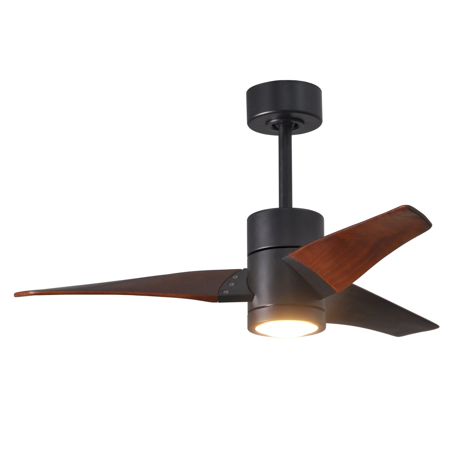 Three Bladed Paddle Fan In Matte Black.  Led Light Kit. by Matthews Fan Company