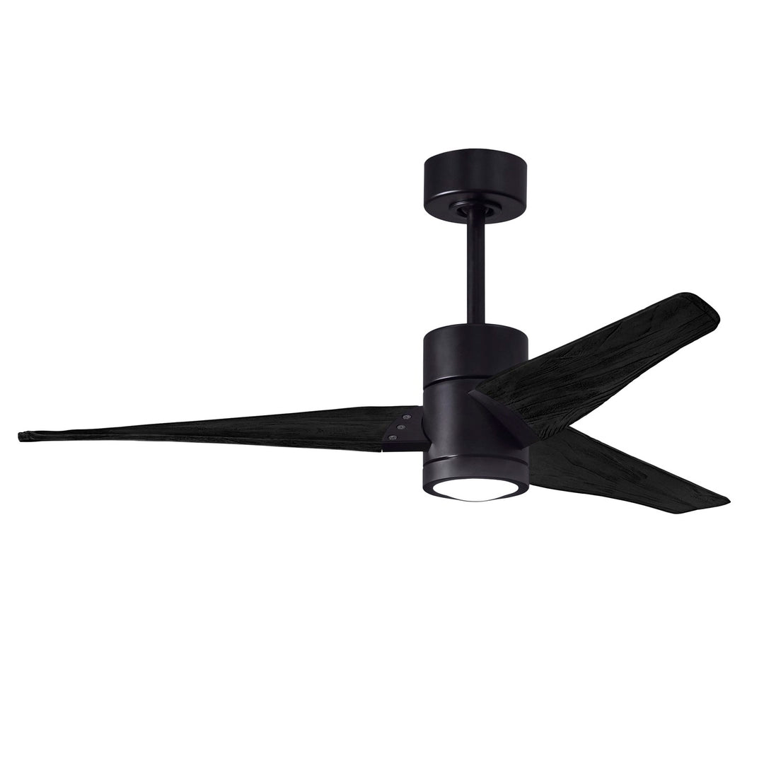 52in Ceiling Fan In Matte Black And Matte Black Blades by Matthews Fan Company
