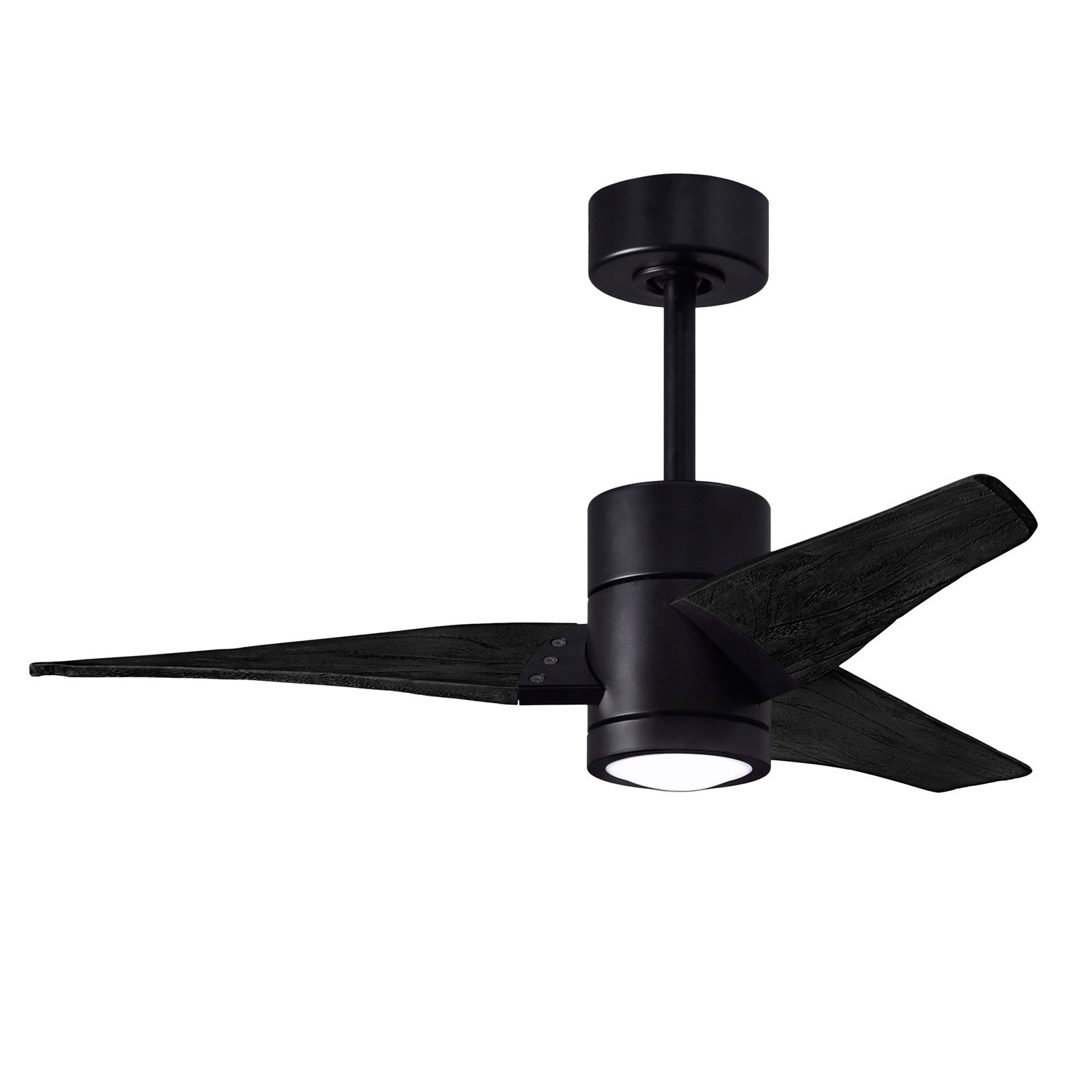 42in Ceiling Fan In Matte Black And Matte Black Blades by Matthews Fan Company