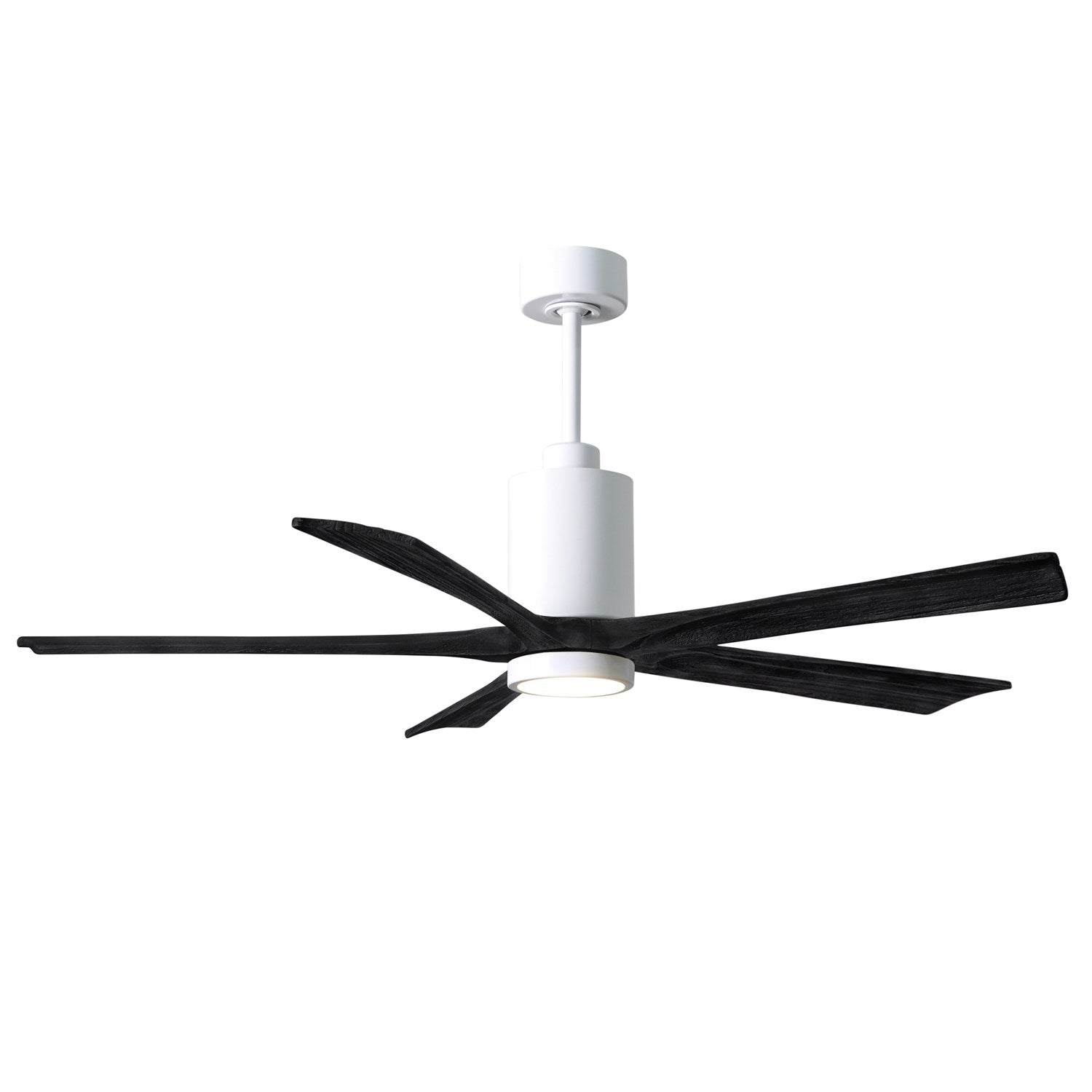 60in Ceiling Fan In White And Matte Black Blades by Matthews Fan Company