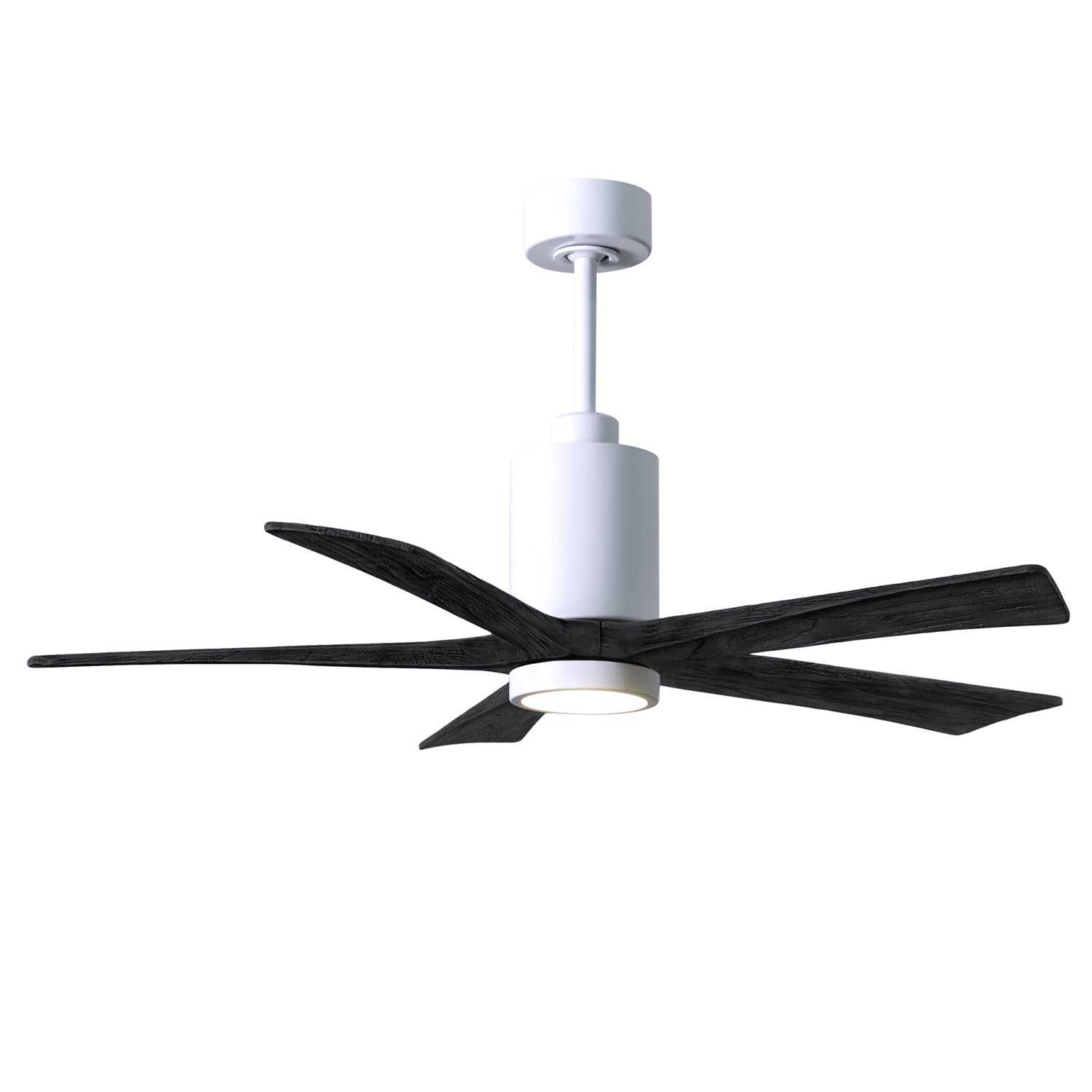 52in Ceiling Fan In White And Matte Black Blades by Matthews Fan Company