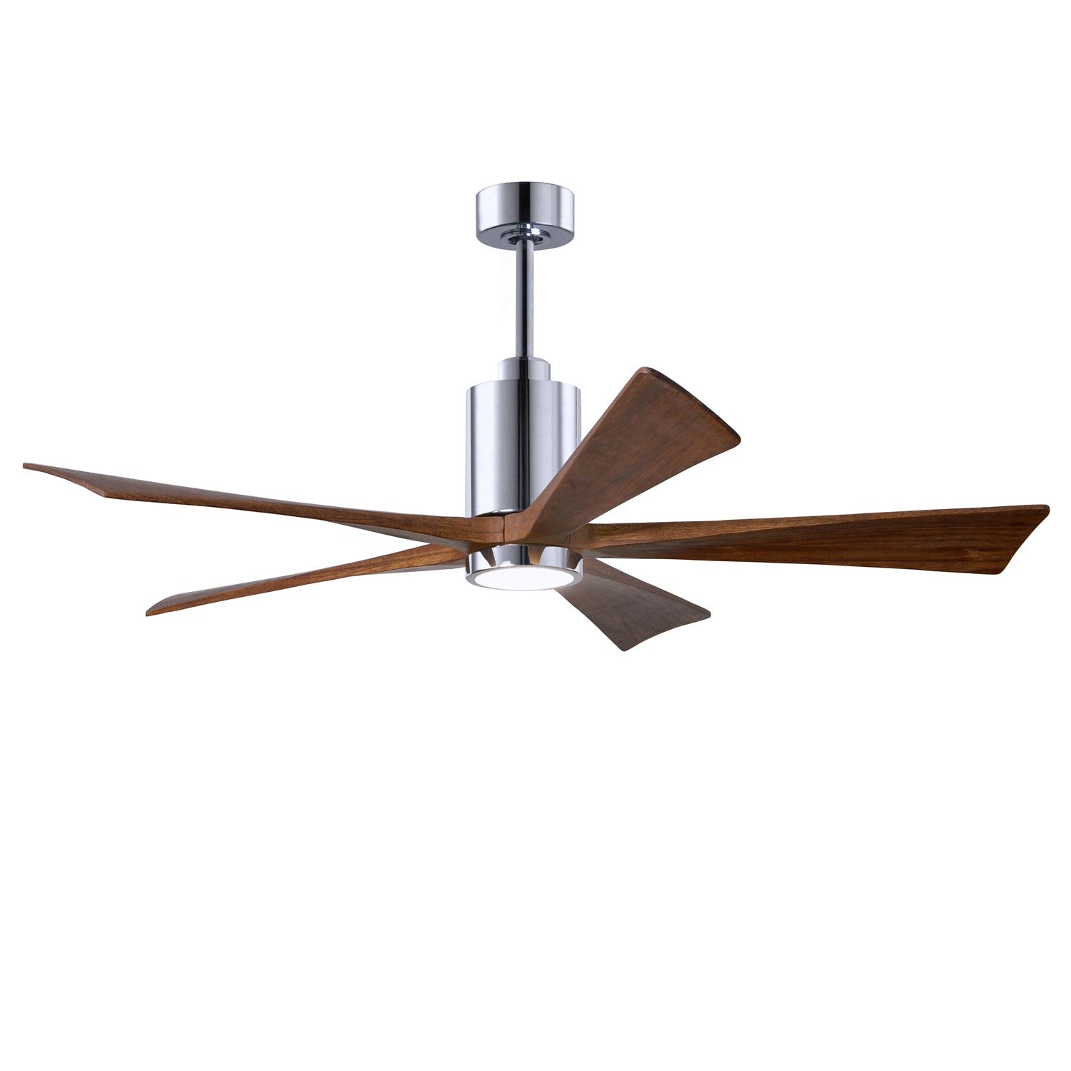 Three Bladed Paddle Fan In Polished Chrome.  Led Light Kit. by Matthews Fan Company
