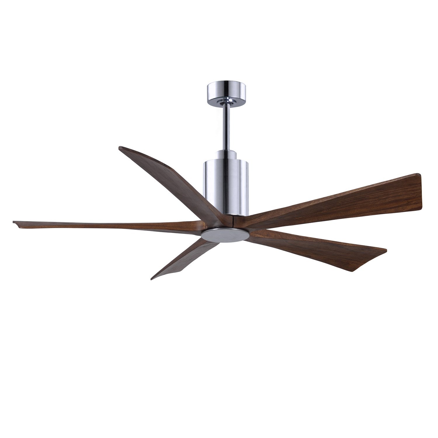 Three Bladed Paddle Fan In Polished Chrome.  Led Light Kit.