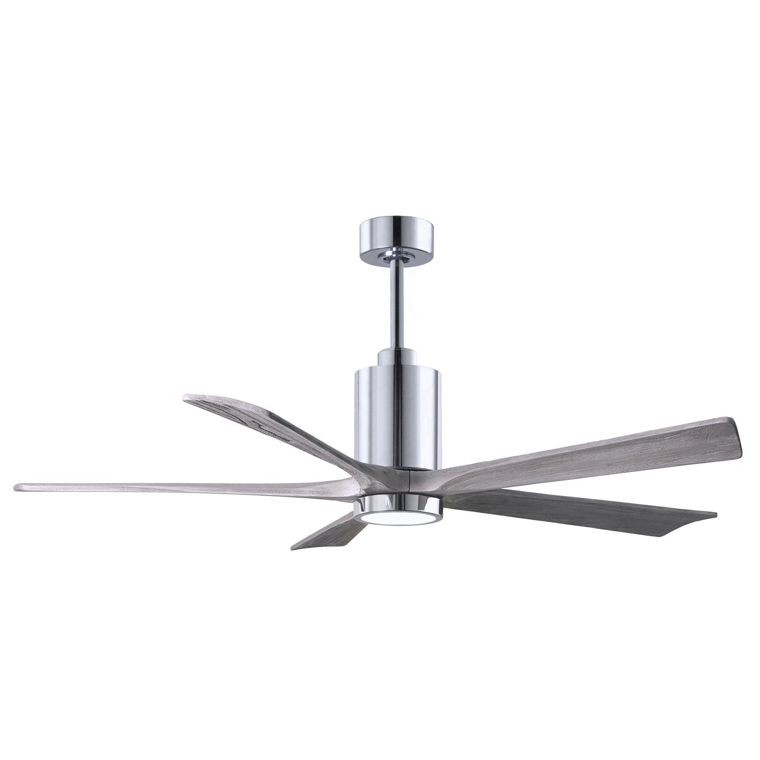 Three Bladed Paddle Fan In Polished Chrome.  Led Light Kit. by Matthews Fan Company