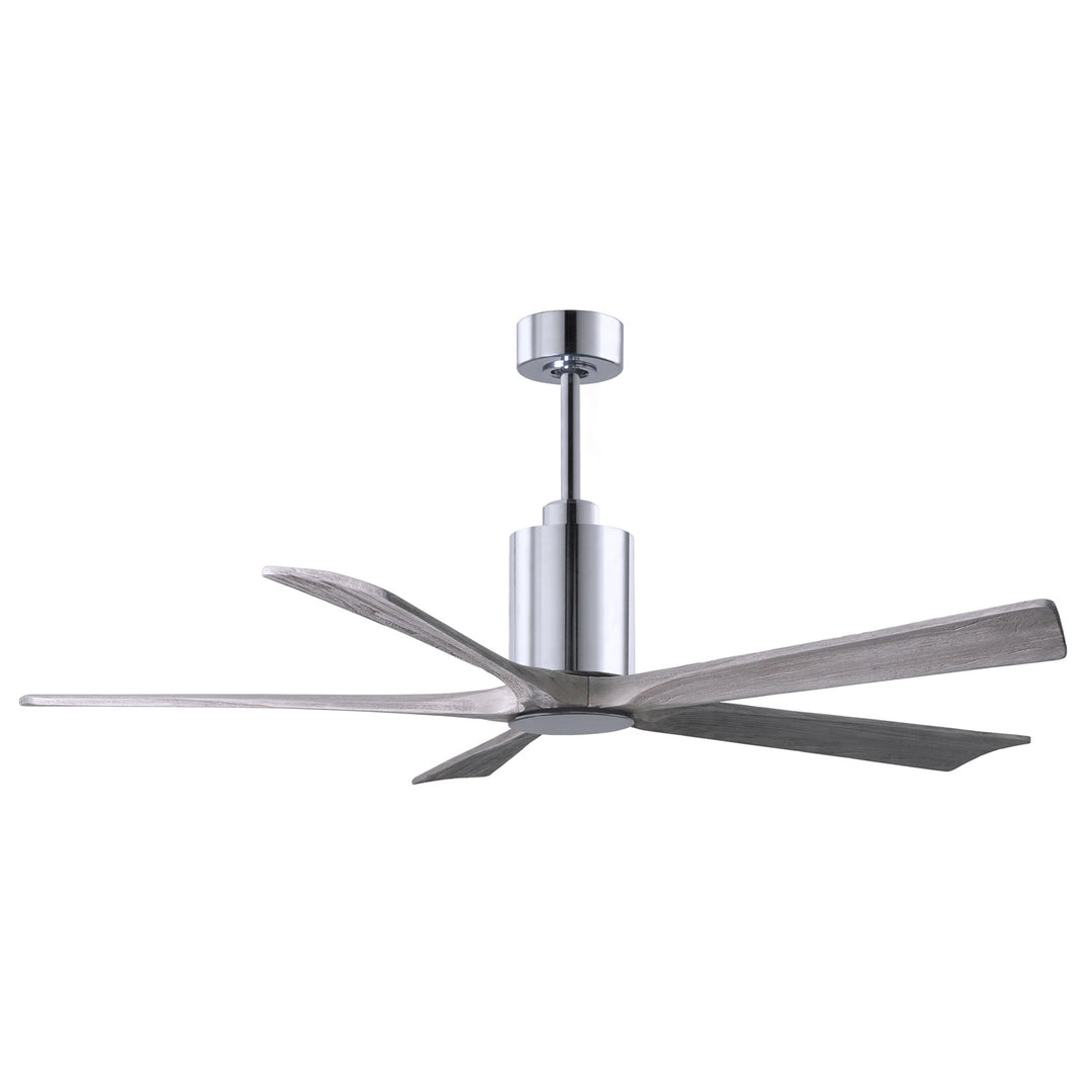 Three Bladed Paddle Fan In Polished Chrome.  Led Light Kit.
