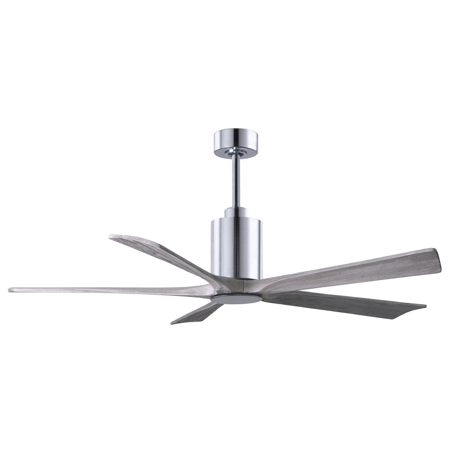 Three Bladed Paddle Fan In Polished Chrome.  Led Light Kit.