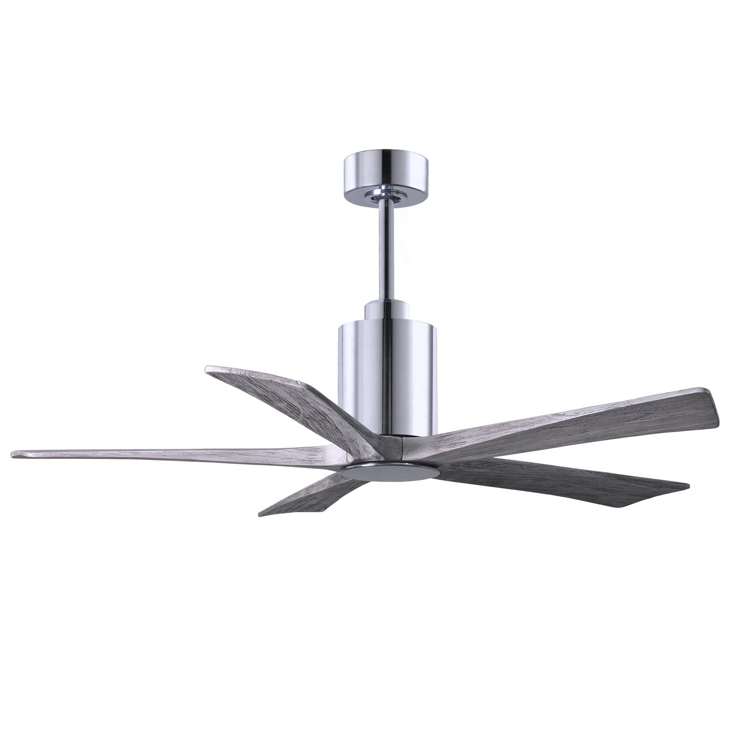 Three Bladed Paddle Fan In Polished Chrome.  Led Light Kit.