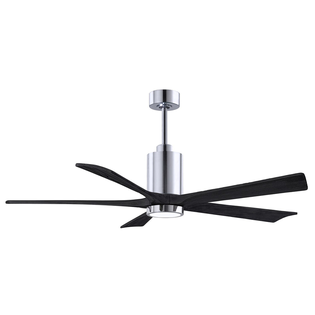 60in Ceiling Fan In Polished Chrome And Matte Black Blades by Matthews Fan Company