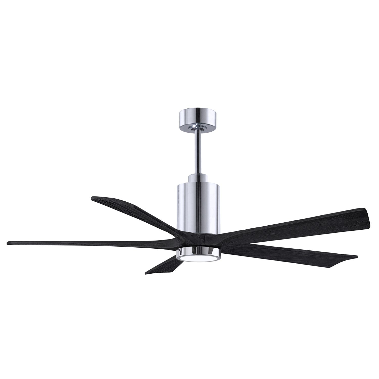 60in Ceiling Fan In Polished Chrome And Matte Black Blades by Matthews Fan Company