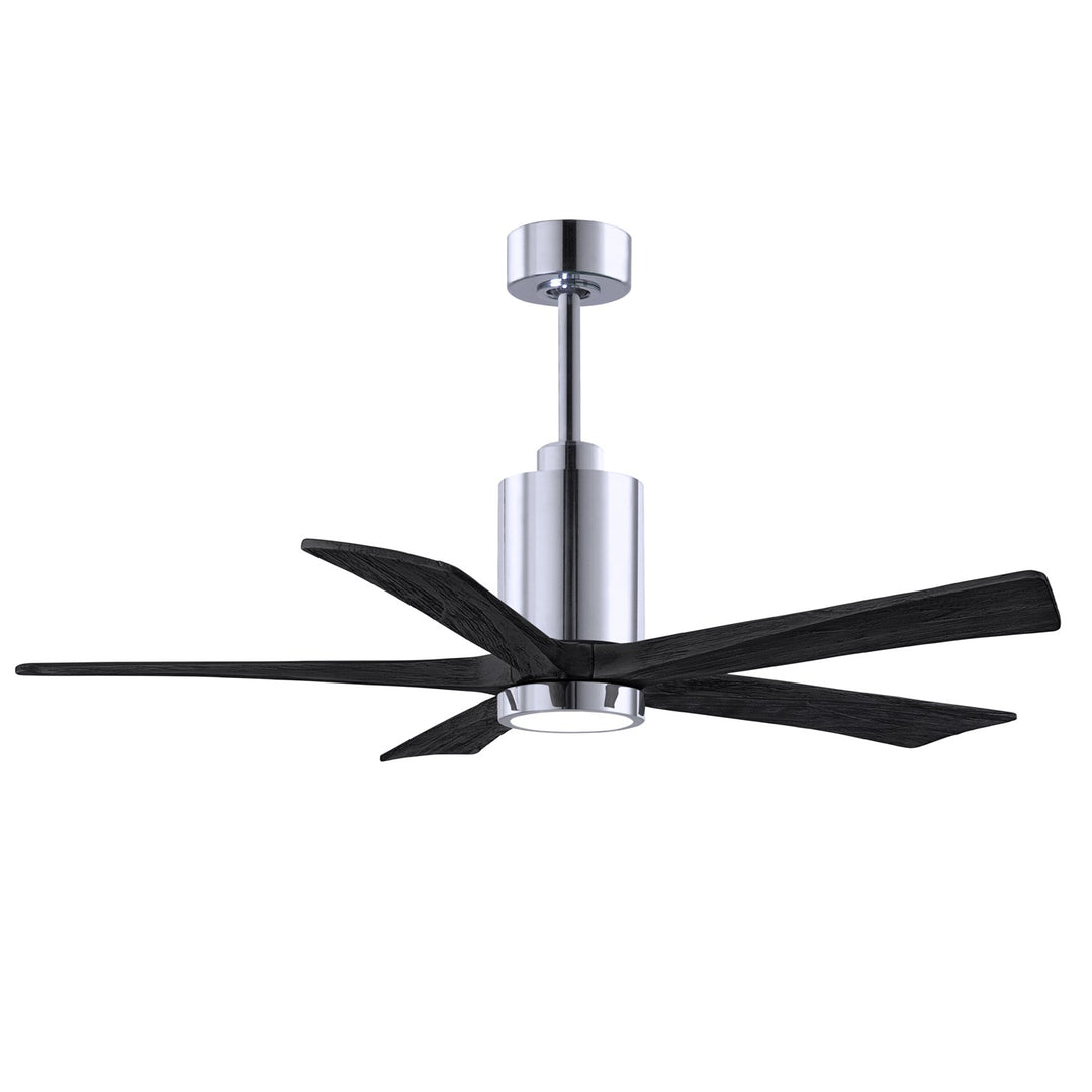52in Ceiling Fan In Polished Chrome And Matte Black Blades by Matthews Fan Company