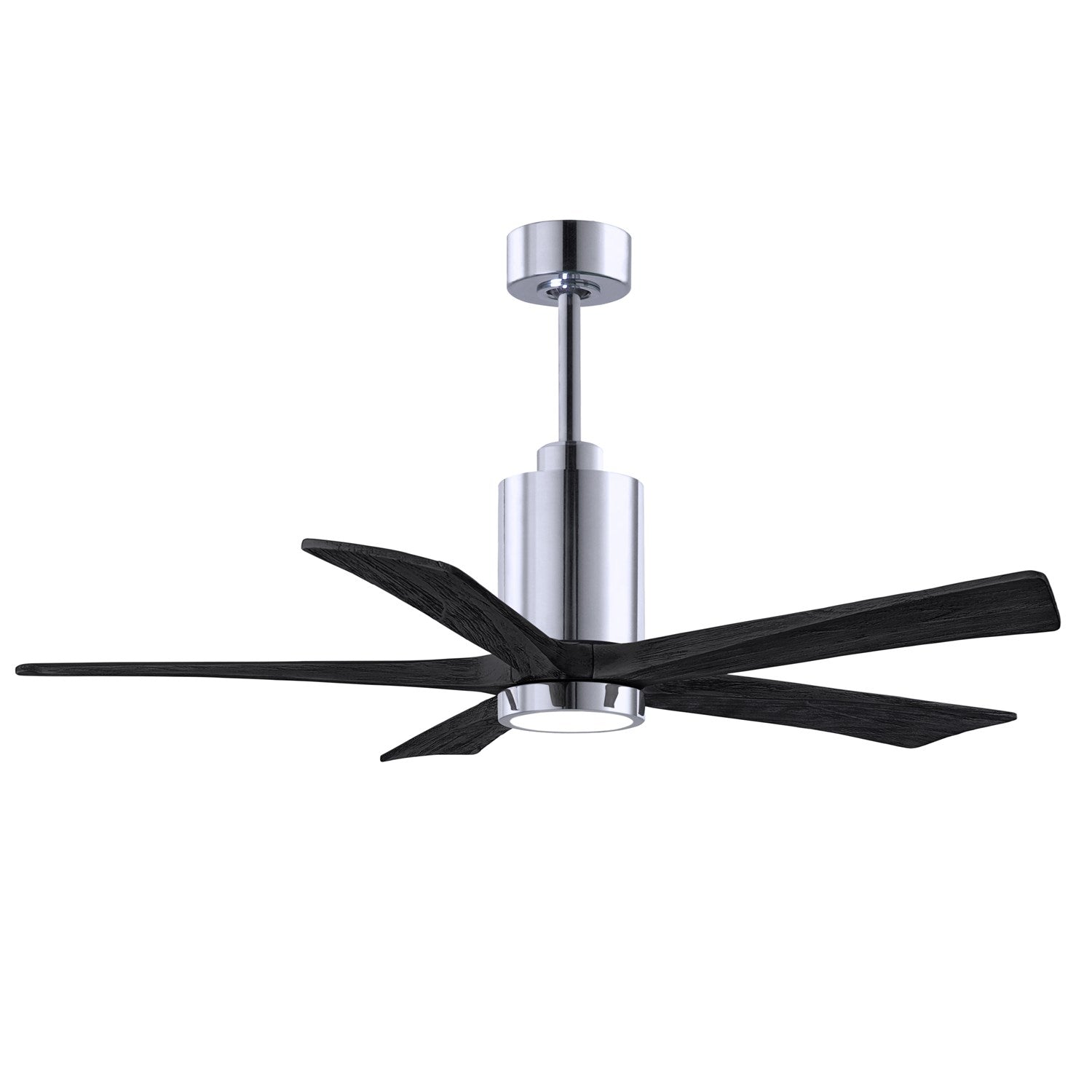 52in Ceiling Fan In Polished Chrome And Matte Black Blades by Matthews Fan Company