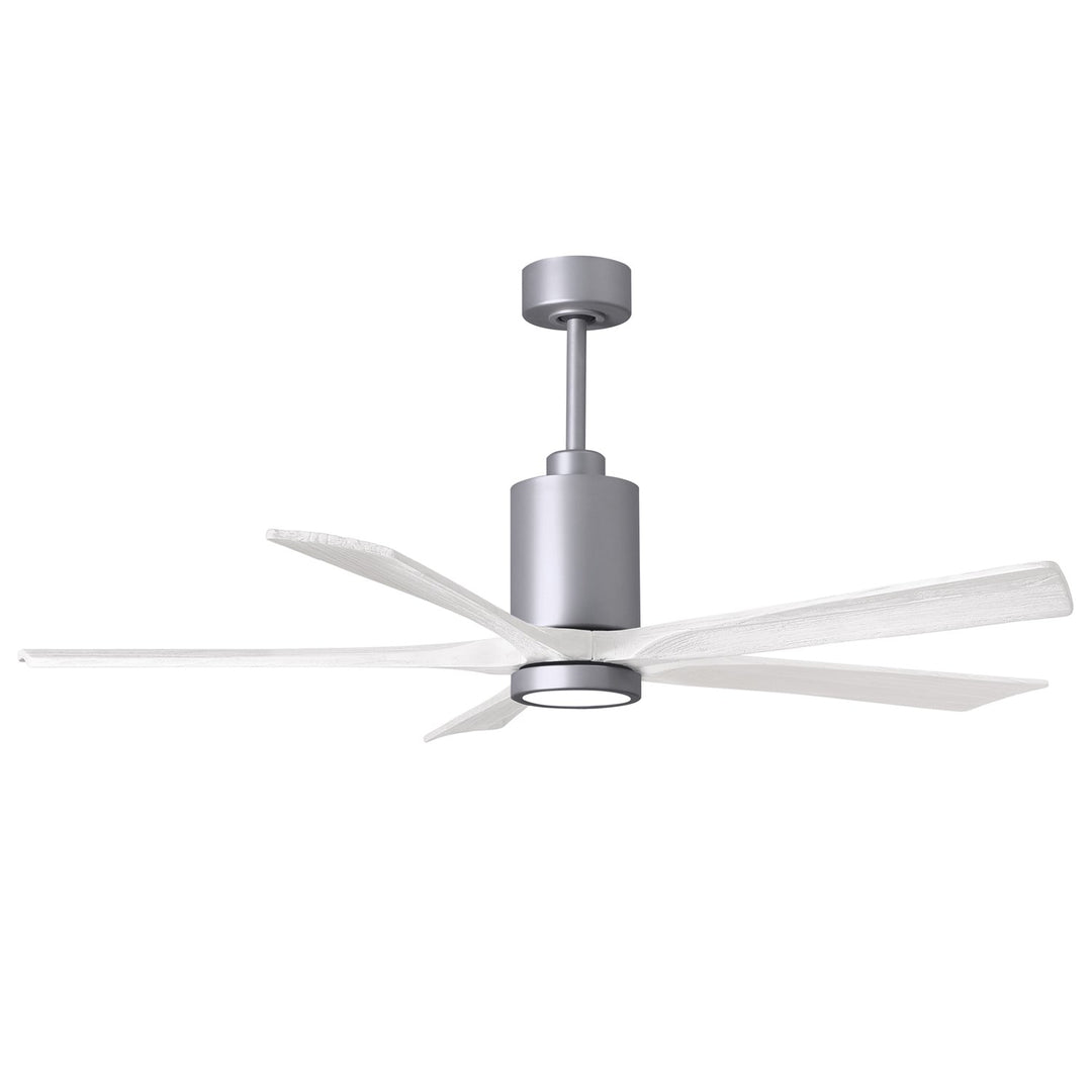 60in Ceiling Fan In Brushed Nickel And Matte White Blades by Matthews Fan Company