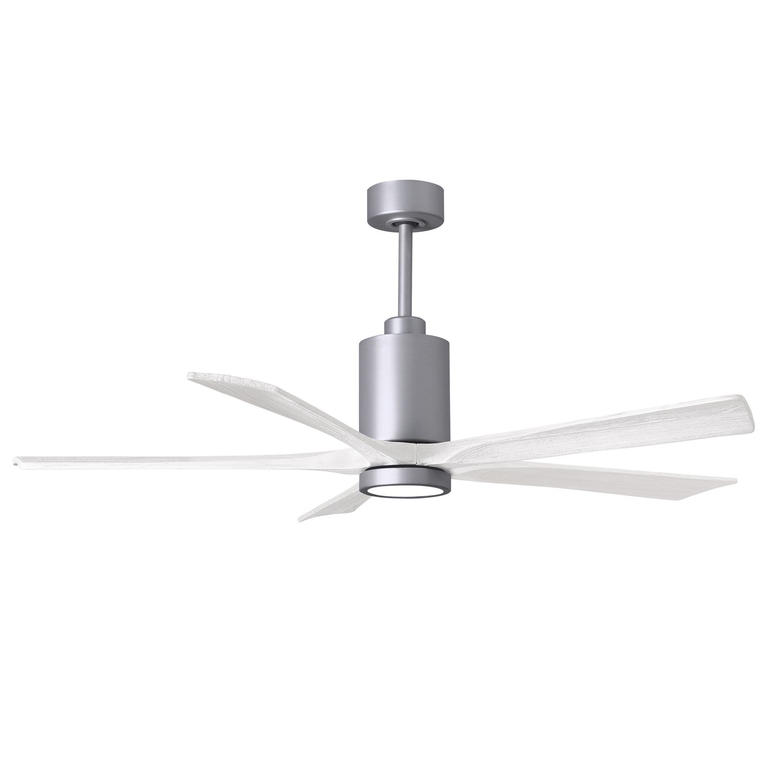 60in Ceiling Fan In Brushed Nickel And Matte White Blades by Matthews Fan Company