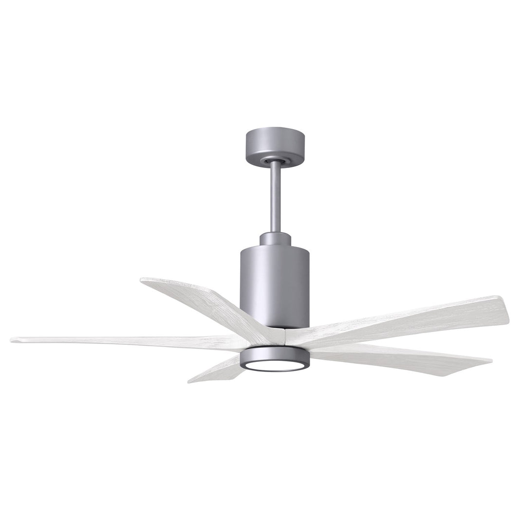 52in Ceiling Fan In Brushed Nickel And Matte White Blades by Matthews Fan Company