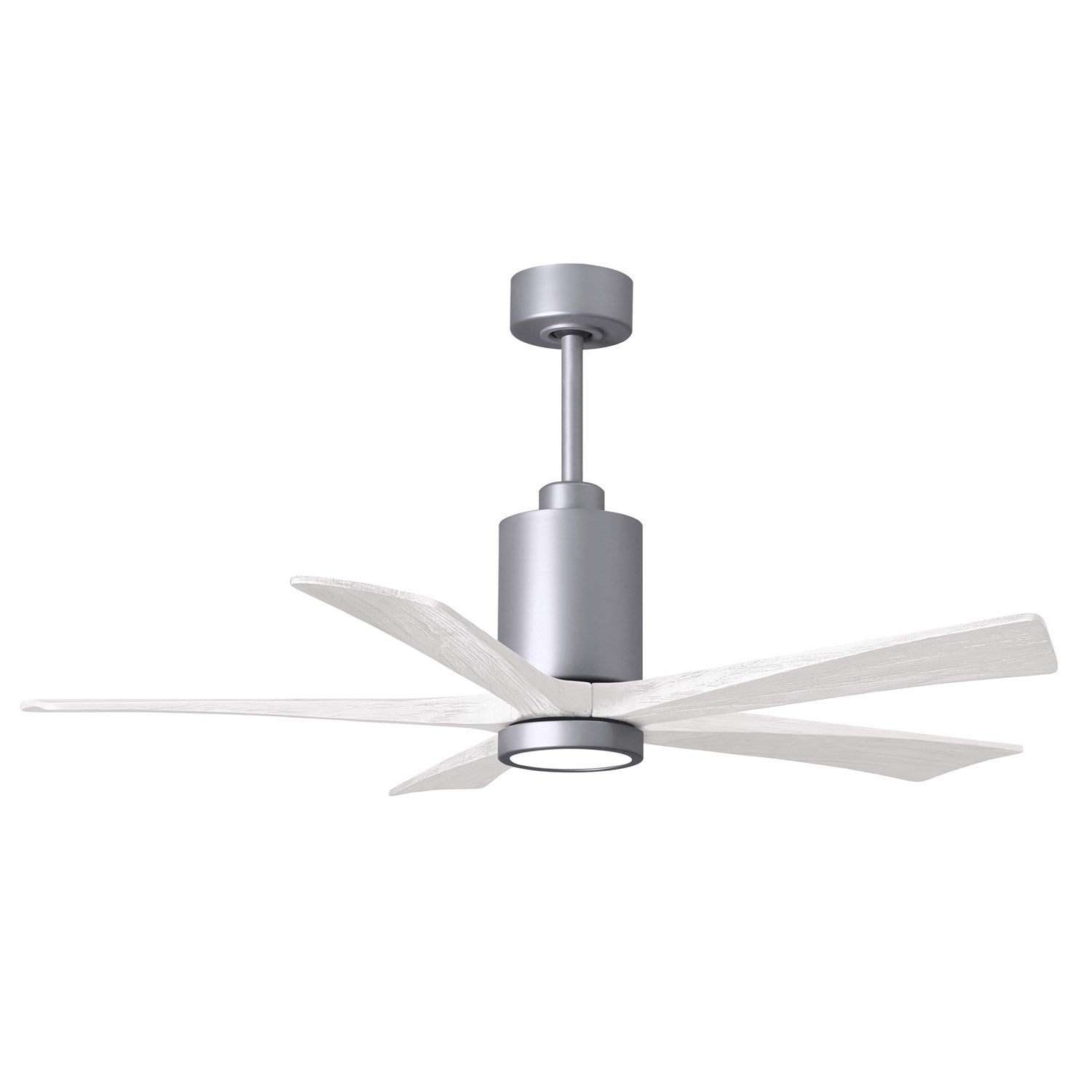52in Ceiling Fan In Brushed Nickel And Matte White Blades by Matthews Fan Company