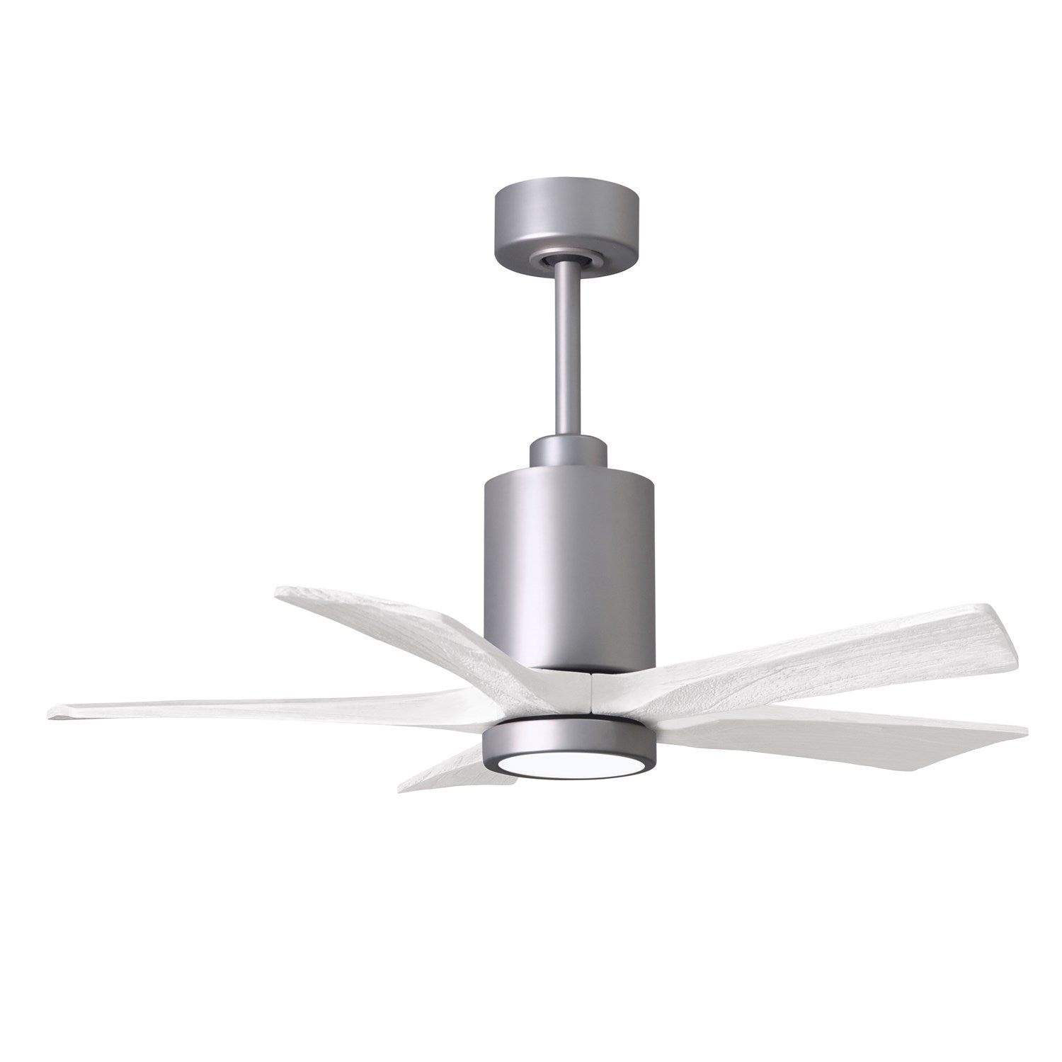 42in Ceiling Fan In Brushed Nickel And Matte White Blades by Matthews Fan Company