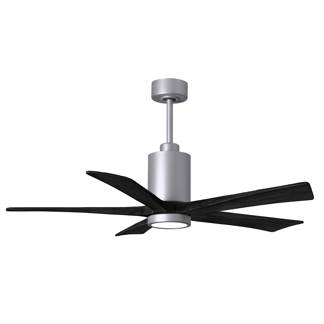 52in Ceiling Fan In Brushed Nickel And Matte Black Blades by Matthews Fan Company