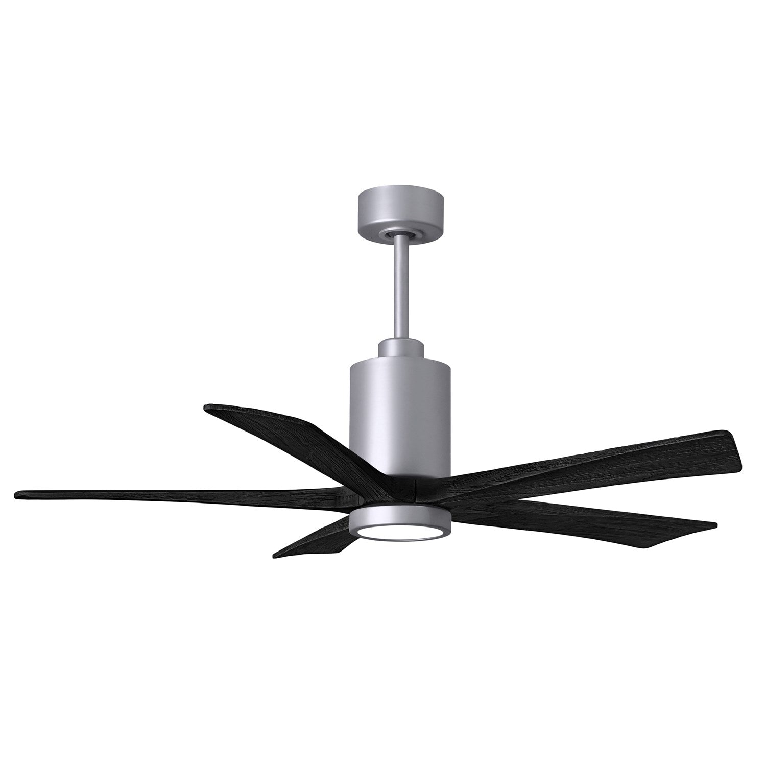 52in Ceiling Fan In Brushed Nickel And Matte Black Blades by Matthews Fan Company